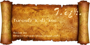 Turcsák Ákos névjegykártya